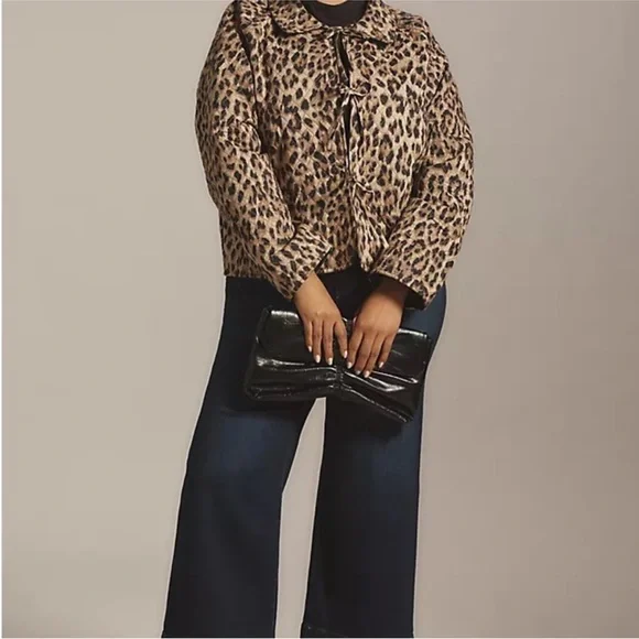 Anthropologie Leopard Print Quilted Jacket - Picture 9 of 13